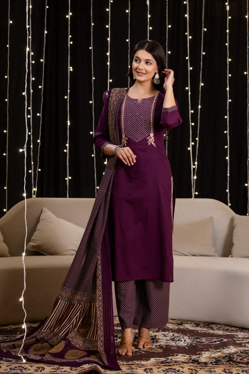 MAROON ANARKALI SET