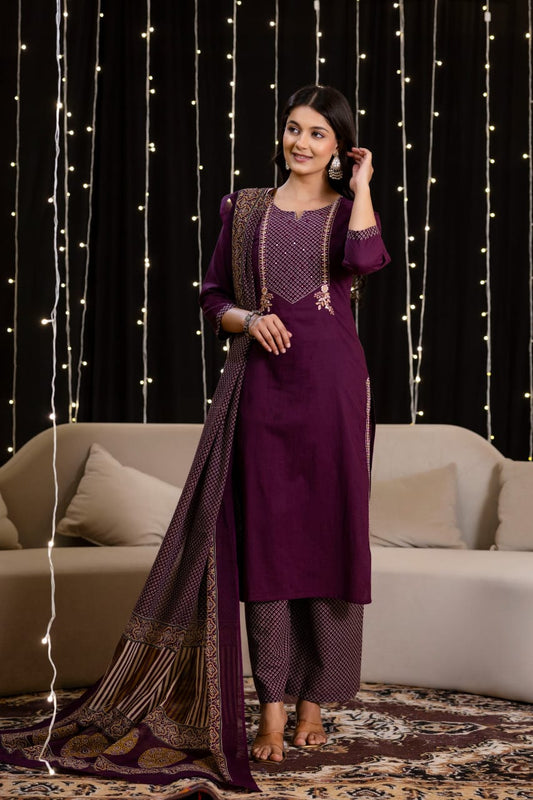 MAROON ANARKALI SET